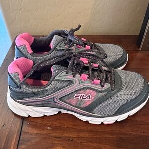 Fila Gray and Pink Women's Athletic Sneakers